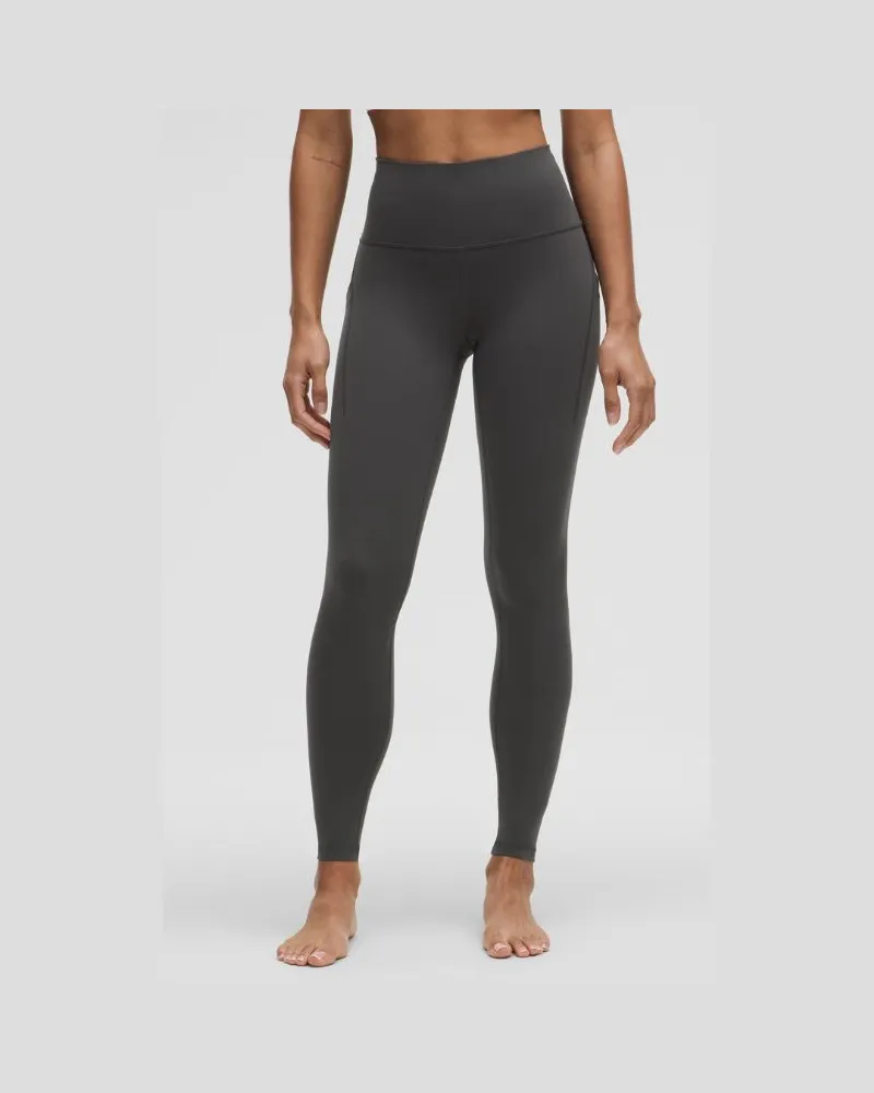 LULULEMON Wunder Train Leggings mit hohem Bund und Taschen für Frauen – 71 cm – Größe in Graphite Grey Graphite