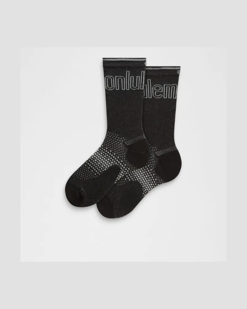 LULULEMON MacroPillow Crew-Socken für Frauen – Größe in Black/Silver Drop Black