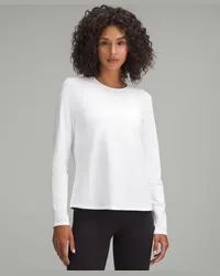 LULULEMON Langarmshirt aus Bio-Baumwolle mit Rundhalsausschnitt White