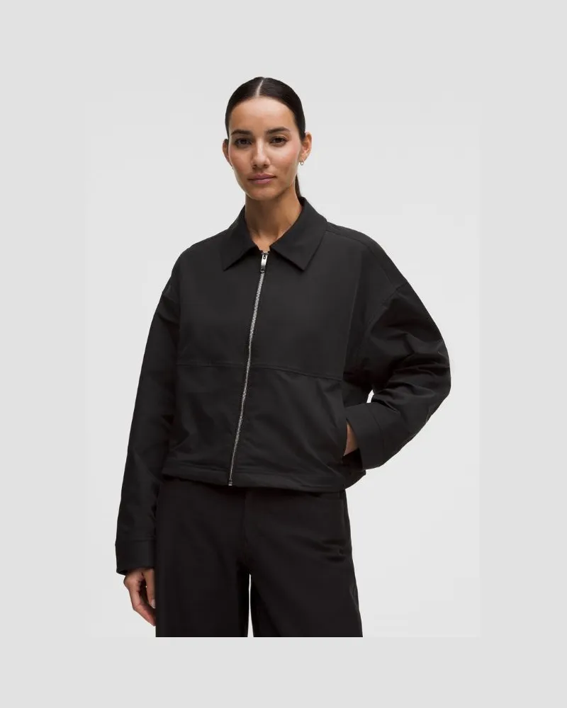 LULULEMON Jacke mit Kragen für Frauen – Größe M in Schwarz Schwarz