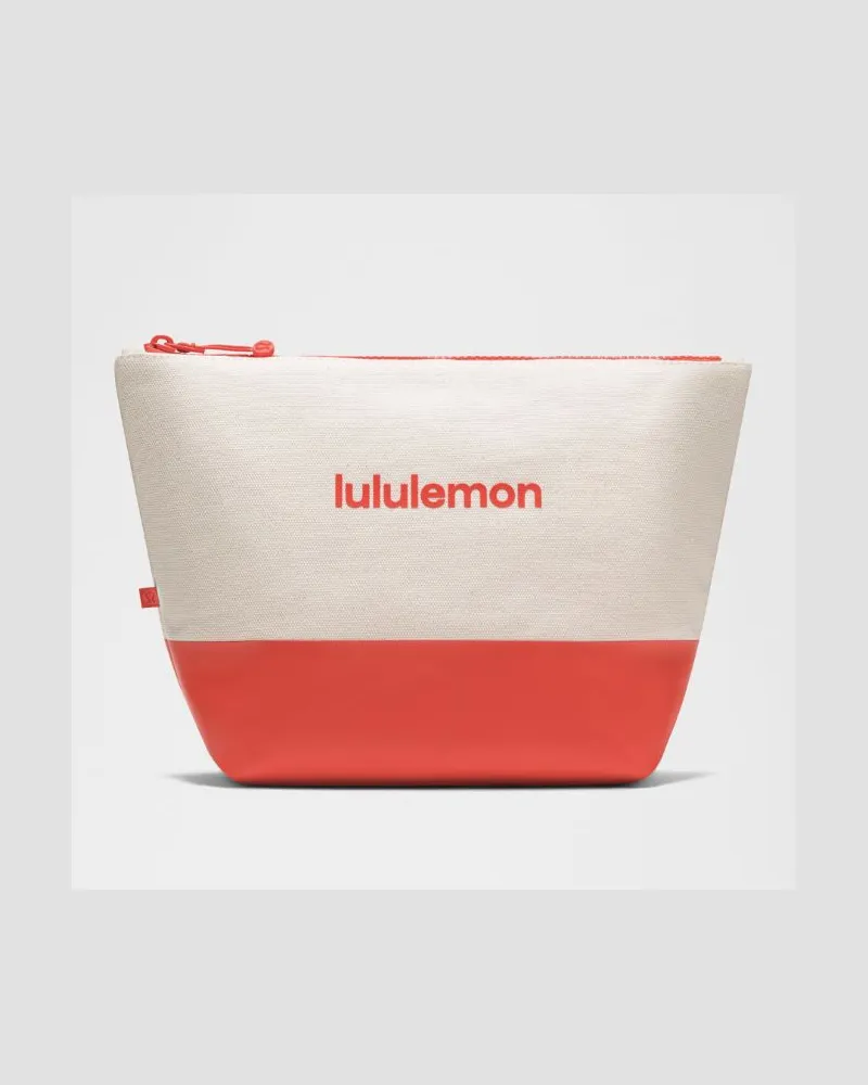 LULULEMON Canvas-Beutel Logo in Natural/Cherry Ember Natural