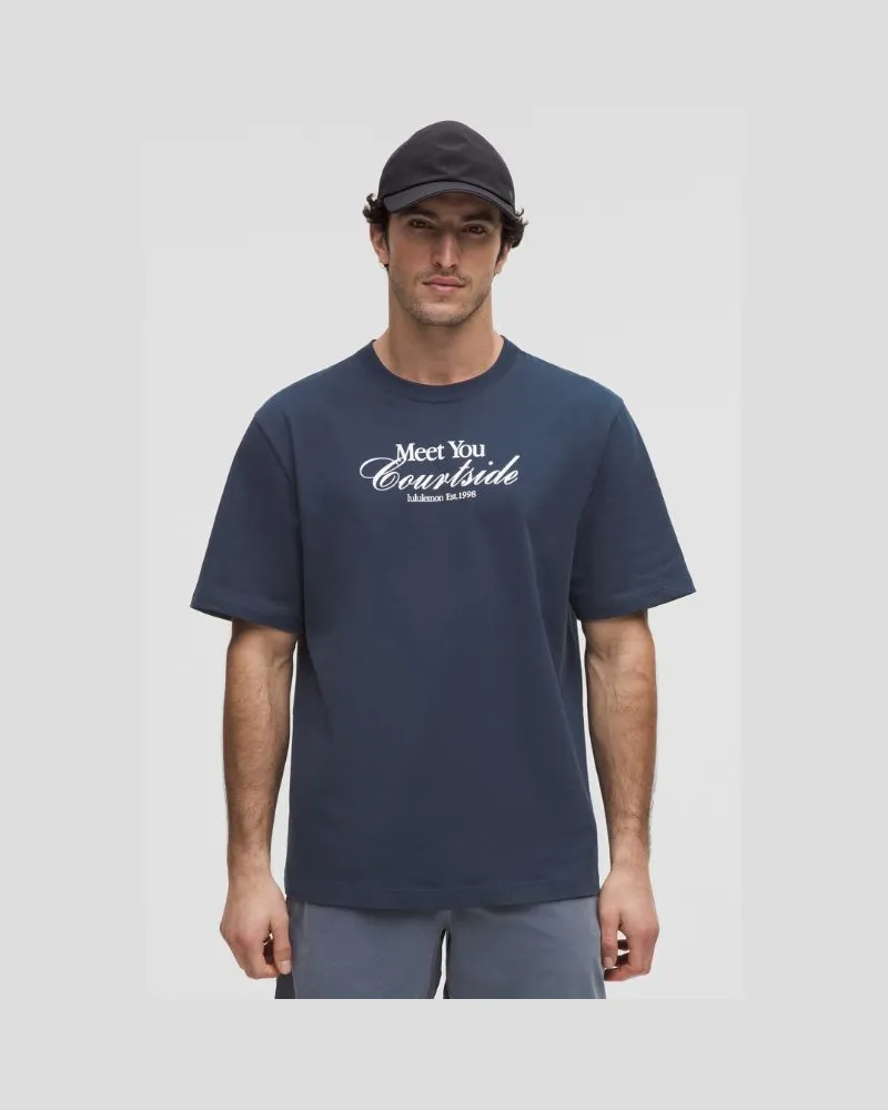 LULULEMON T-Shirt aus schwerem Baumwolljersey Tennisclub für Männer – Größe in Club Blue Club