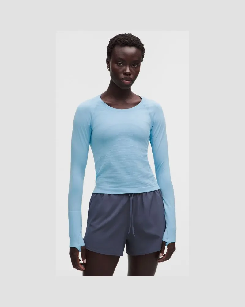 LULULEMON Swiftly Tech Langarmshirt 2.0 Taillenlänge für Frauen – Größe in Dreamy Blue Dreamy
