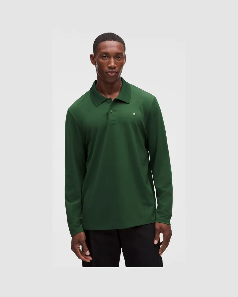 LULULEMON ShowZero-Polo-Langarmshirt im Classic Fit Meshstreifen für Männer – Größe in Ivy Grove Ivy