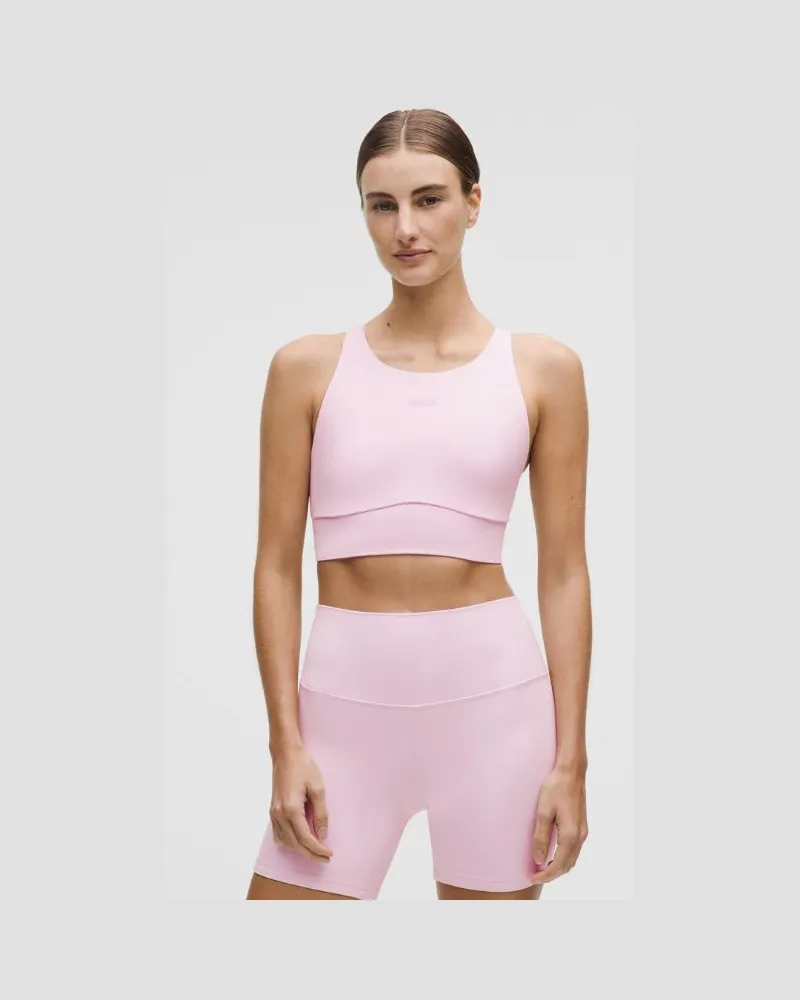 LULULEMON Energy Hochgeschlossener Longline-BH Evolve, Mittlerer Halt für B–D-Cups für Frauen – Größe in Blissful Pink Blissful