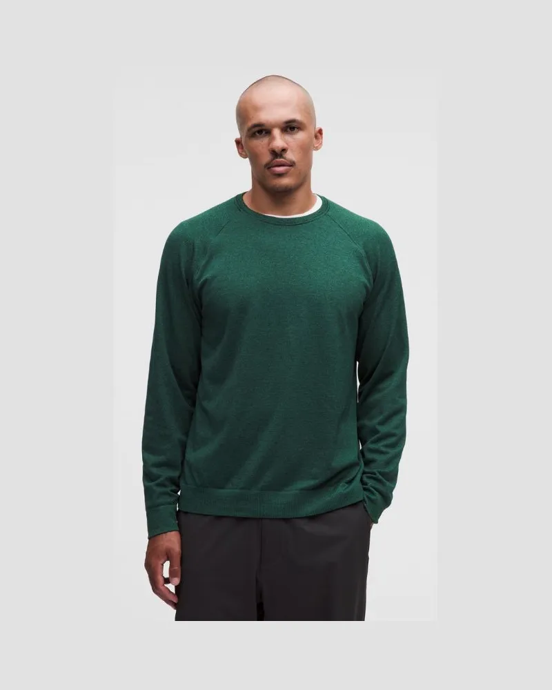LULULEMON Engineered Warmth-Langarmshirt mit Rundhalsausschnitt und struktur für Männer – Größe in Moonlit Green Moonlit
