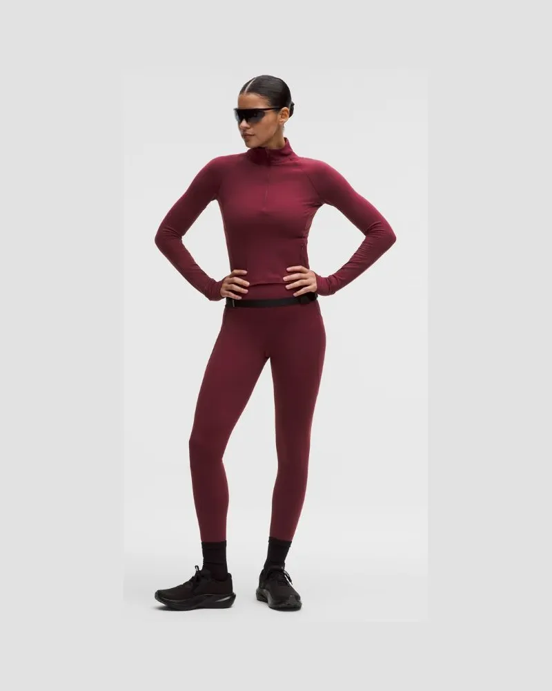 LULULEMON Fast and Free Leggings mit hohem Bund 5 Taschen für Frauen – 64 cm – Größe in Burgundy Bay Burgundy