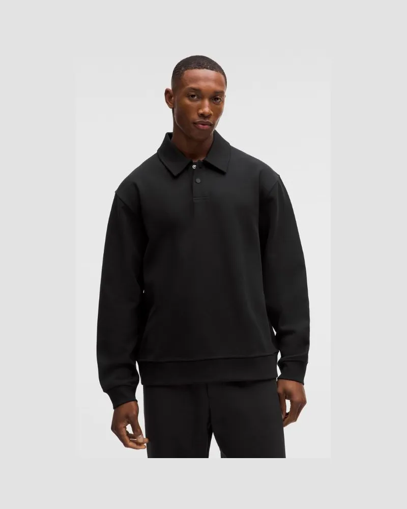 LULULEMON Grand Standard Langarm-Poloshirt für Männer – Größe in Schwarz Schwarz