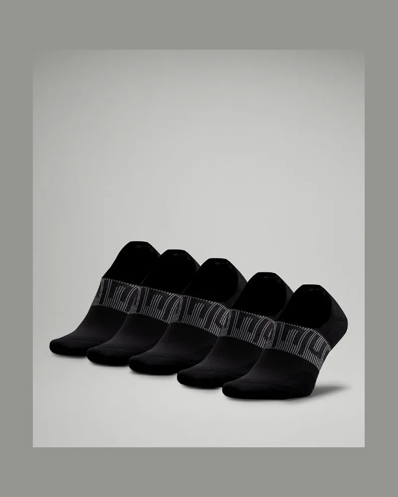 LULULEMON Power Stride No-Show-Socken Füßlinge mit Active Grip 5er-Pack für Männer – Größe in Black Black