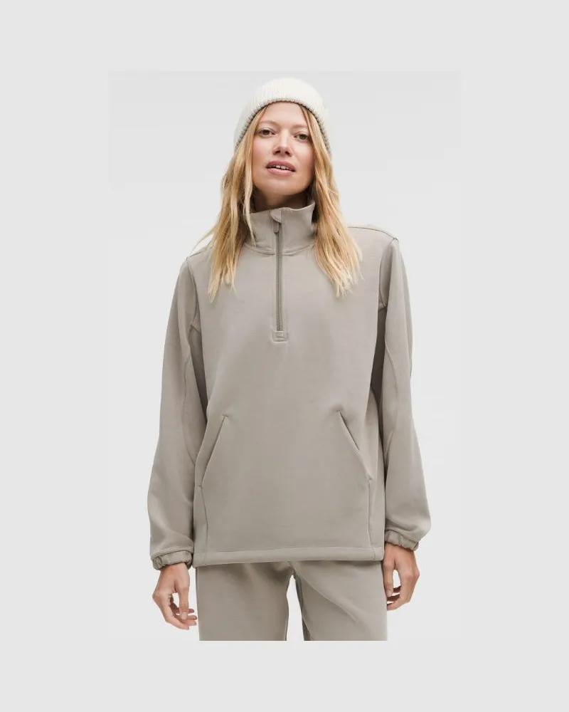 LULULEMON Top aus Softstreme mit halblangem Reißverschluss Lang für Frauen – Khaki – Größe Warm