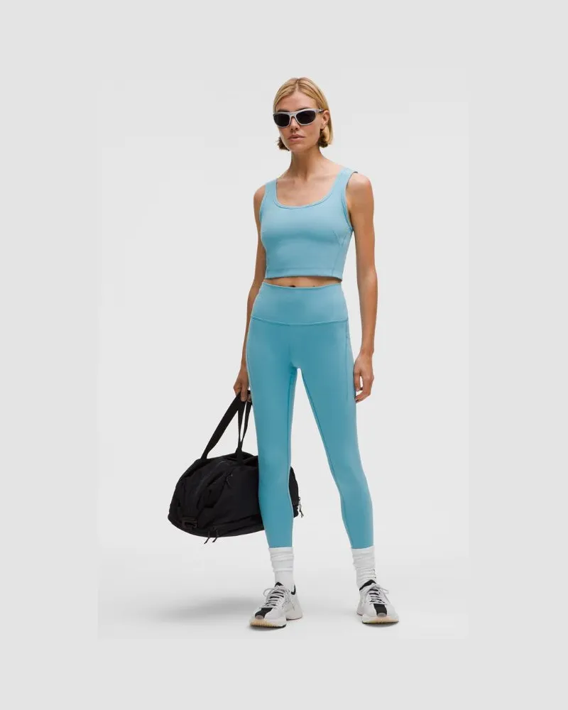 LULULEMON Wunder Train Leggings mit hohem Bund und Taschen für Frauen – 63,5 cm – Größe in Washed Blue Washed