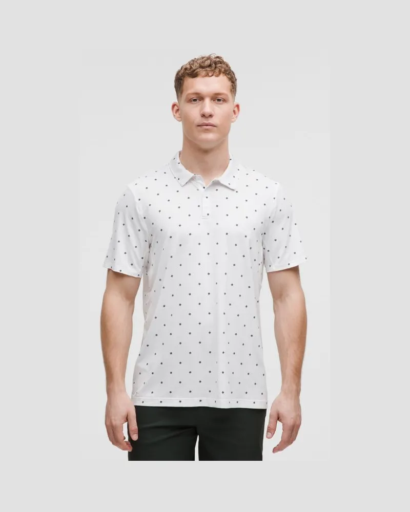 LULULEMON Sport Polo Short Sleeve für Männer – Größe in Star Flower White Rainforest Green Star