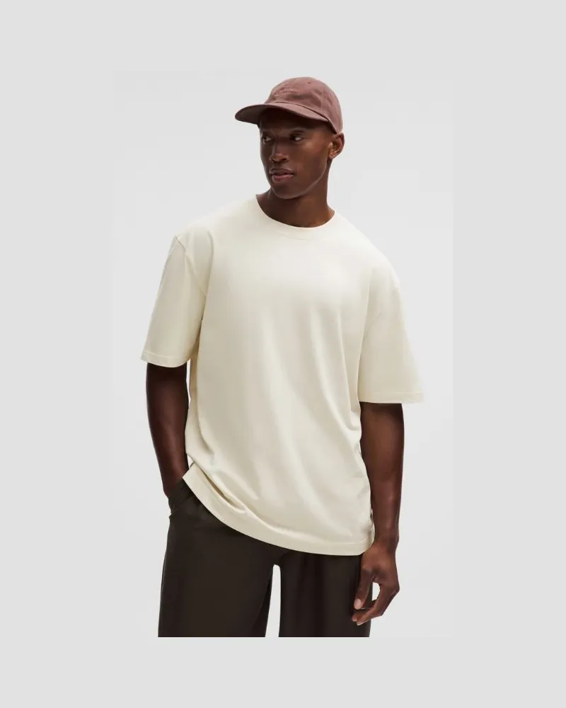 LULULEMON T-Shirt aus schwerem Baumwoll-Jersey für Männer – Größe in Light Ivory Light
