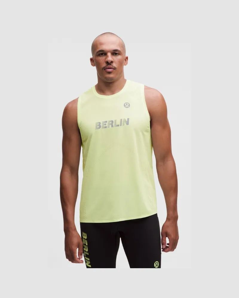 LULULEMON Men's Fast and Free Singlet Berlin '26 – Größe in Elixir Elixir