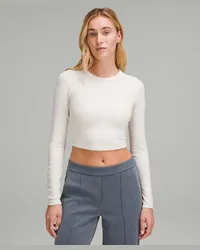 LULULEMON Hold Tight Crop-Langarmshirt mit geradem Saum Bone