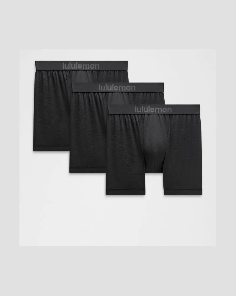 LULULEMON Always In Motion -Boxershorts 3er-Pack für Männer – 13 cm – Größe in Schwarz Schwarz