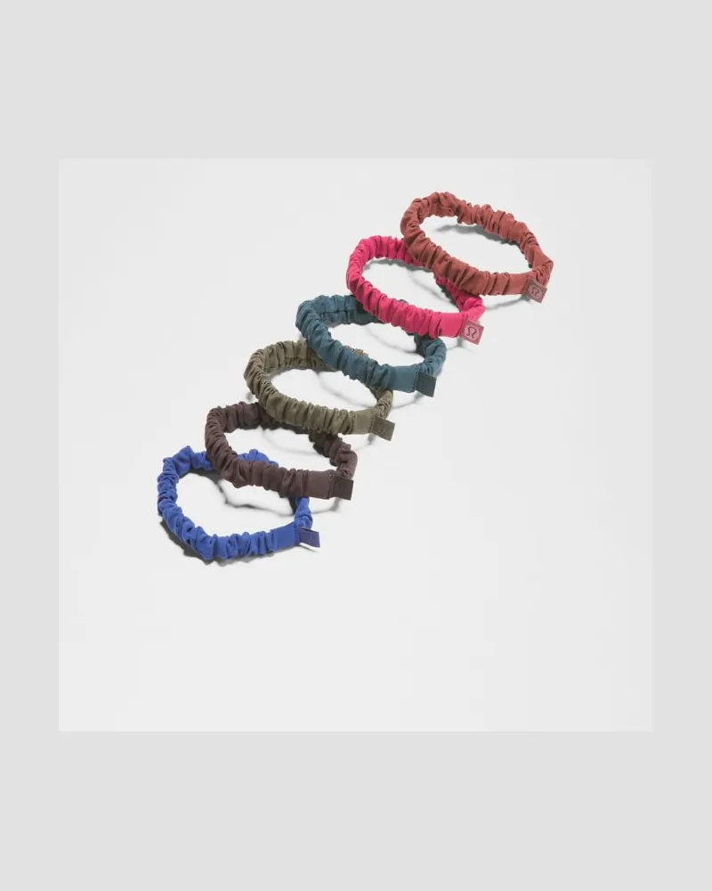 LULULEMON Skinny Scrunchies 6er-Pack in Larkspur/Rockwood/Indochine Blue Larkspur