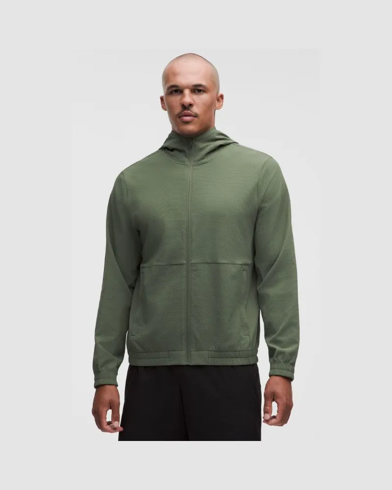 LULULEMON License to Train strukturierter Hoodie mit Reißverschluss für Männer – Größe in Sassy Sage Sassy