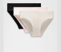 InvisiWear Bikini-Unterwäsche mit mittelhohem Bund 3er-Pack für Frauen – Größe in Black/Light Ivory/Pink Pearl