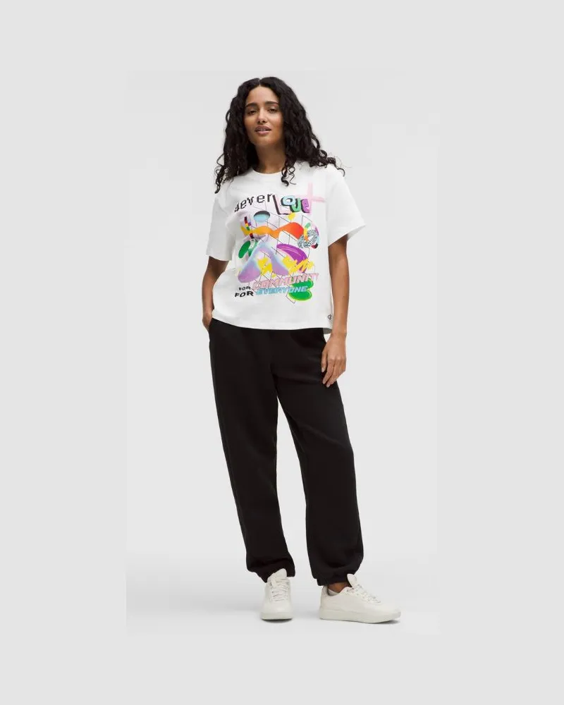 LULULEMON T-Shirt aus Baumwoll-Jersey im Relaxed Fit Pride für Frauen – Größe in White White