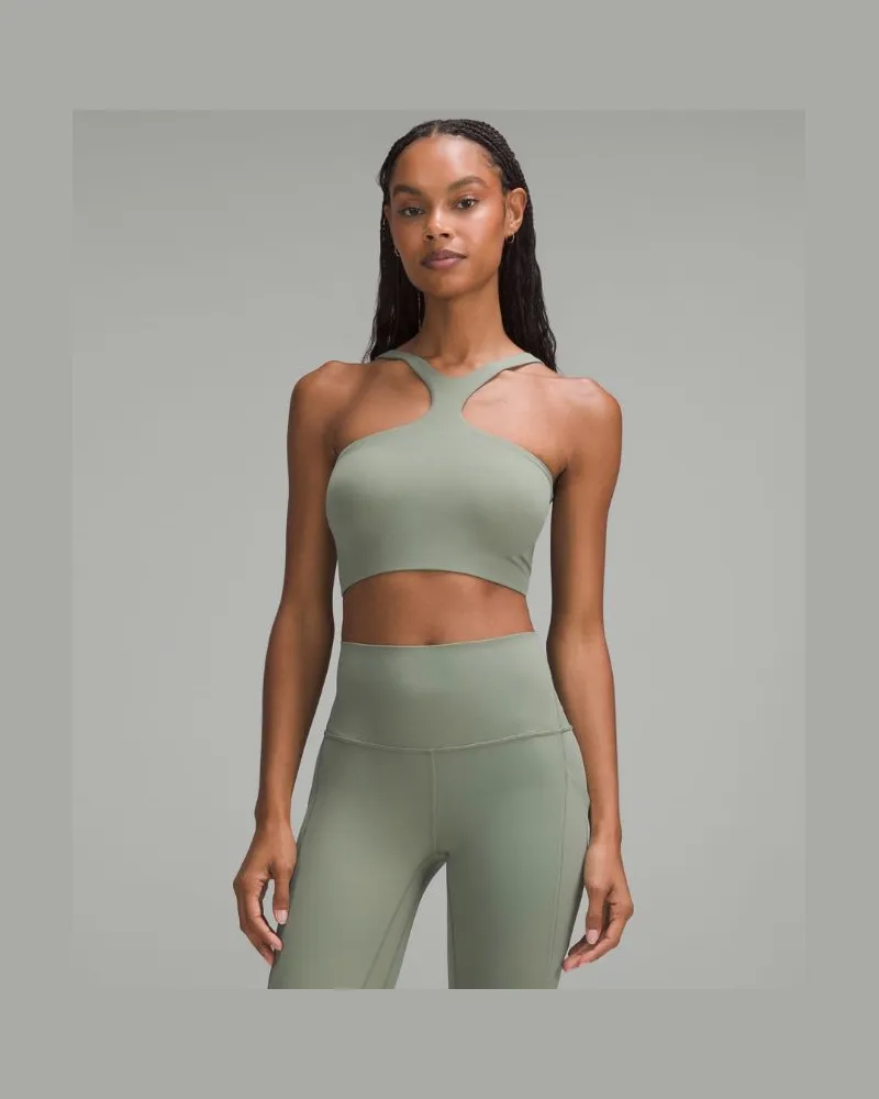 LULULEMON Bend This BH mit V-Ausschnitt und Racerback Leichter Halt A–C-Cups Grey