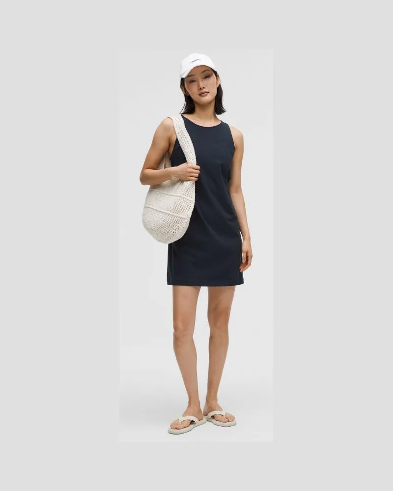 LULULEMON Organic Cotton Cinched-Waist Dress für Frauen – Größe in True Navy True