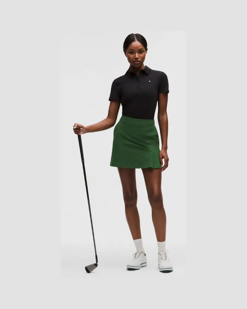 LULULEMON Stretch Front Pleat Golf Skirt Embroidered Logo für Frauen – Größe in Ivy Grove Ivy