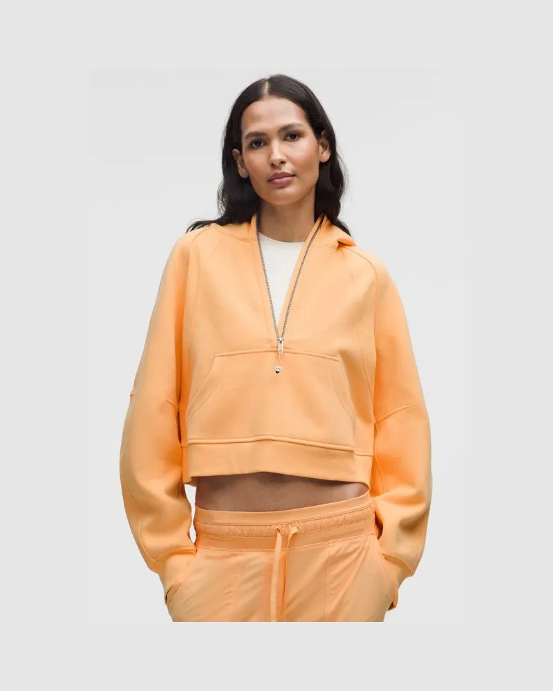 LULULEMON Scuba Oversized-Hoodie mit halblangem Reißverschluss für Frauen – Orange – Größe Rock