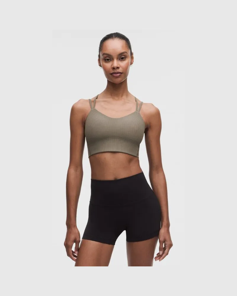 LULULEMON Like a Cloud Gerippter Longline-BH leichter Halt B/C Cups für Frauen – Größe in Cypress Forest Cypress
