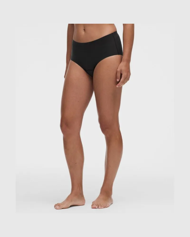 LULULEMON Bikini-Unterwäsche aus absorbierendem Nulu Material mit superhohem Bund für Frauen – Größe in Black Black