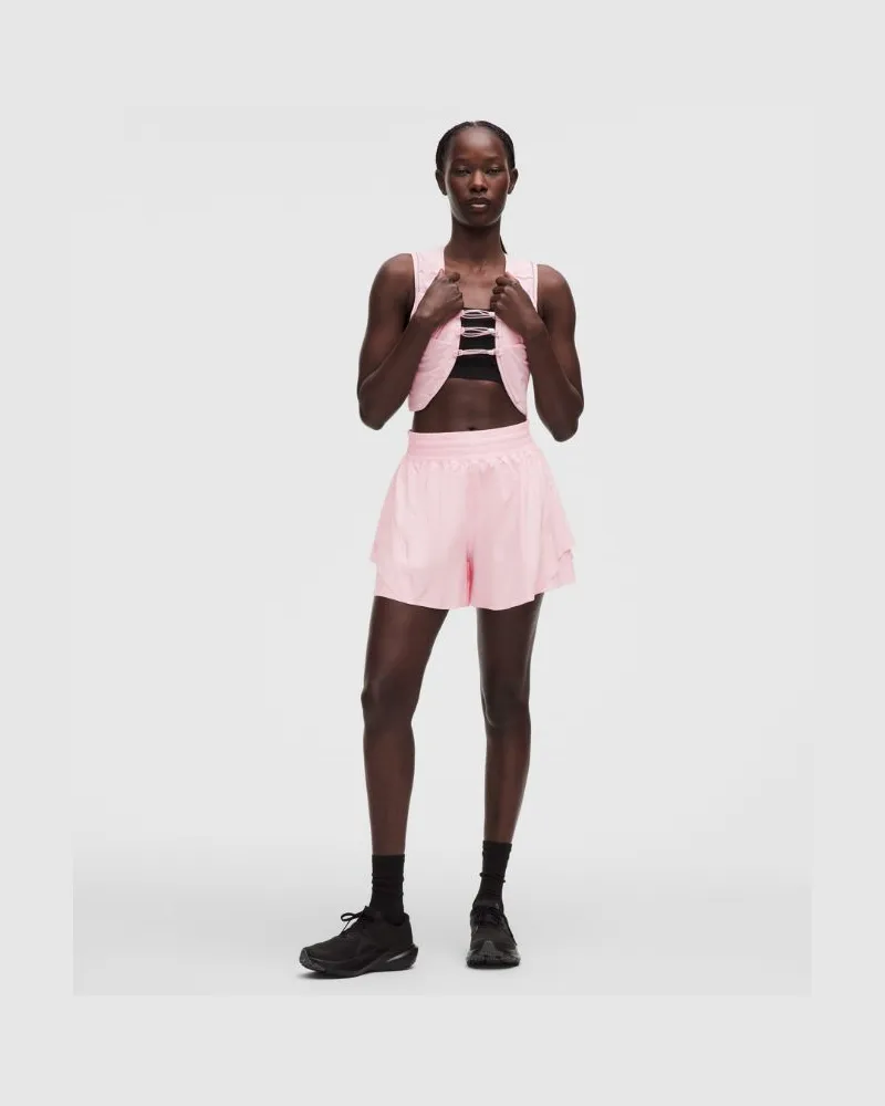 LULULEMON Shake It Out Laufshorts mit hohem Bund für Frauen – 10 cm – Größe in Pink Pearl Pink