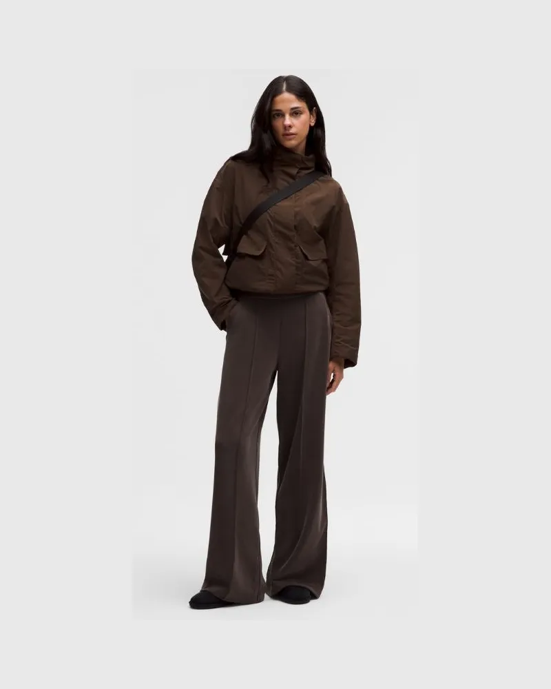 LULULEMON Pintuck-Hose mit hohem Bund und weitem Bein aus Softstreme Normale Länge für Frauen – Größe in Mahogany Muse Mahogany