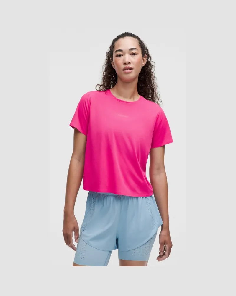 LULULEMON Fast and Free Kurzarmshirt für Frauen – Größe in Flamingo Fun Tone Flamingo