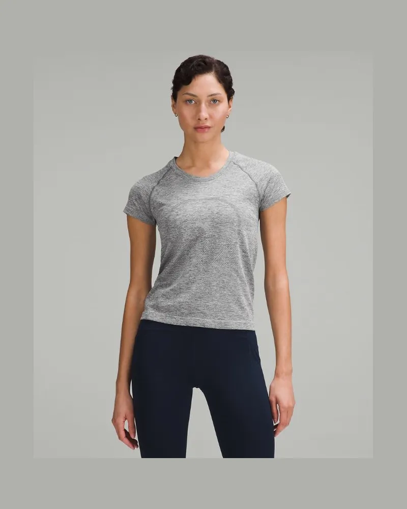 LULULEMON Swiftly Tech Kurzarmshirt 2.0 Taillenlänge für Frauen – Größe in Slate/White Slate
