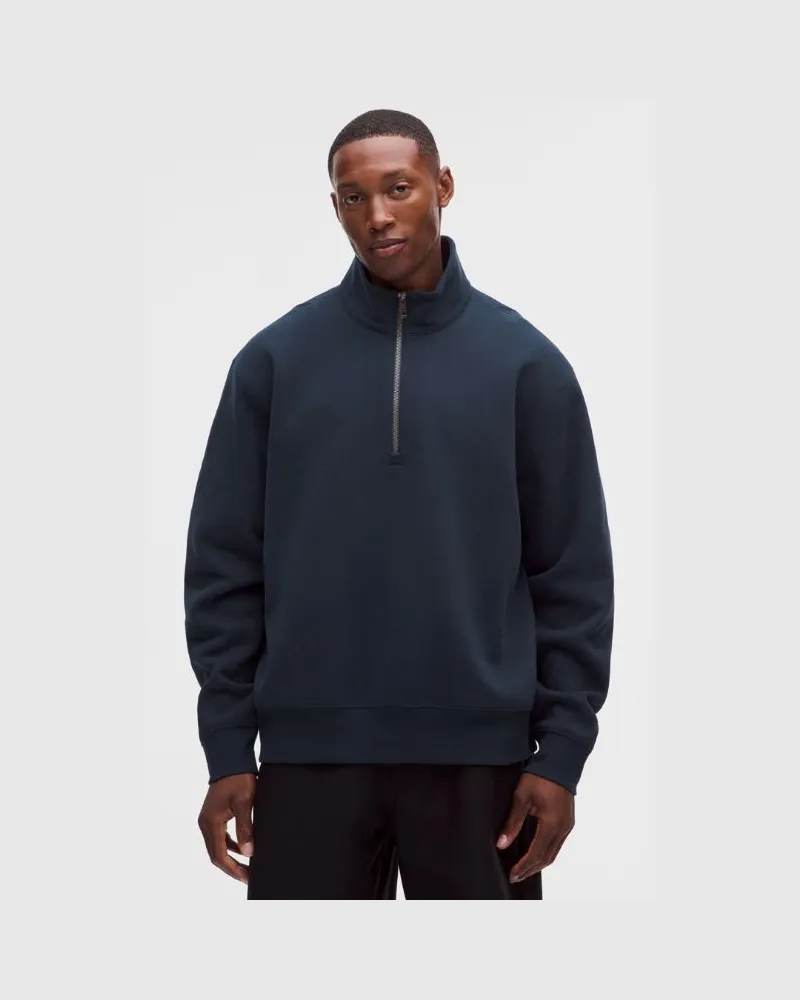 LULULEMON Steady State-Sweatshirt mit halblangem Reißverschluss aus SuperLoft für Männer – Größe in True Navy True