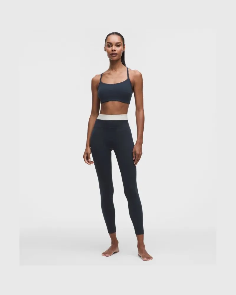 LULULEMON Align No Line Hose mit hohem Bund Logo für Frauen – 64 cm – Größe in True Navy/White True