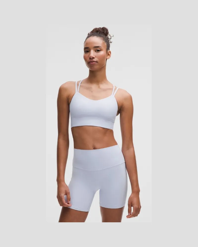LULULEMON Like a Cloud Gerippter Longline-BH leichter Halt B/C Cups für Frauen – Größe in Serene Blue Serene