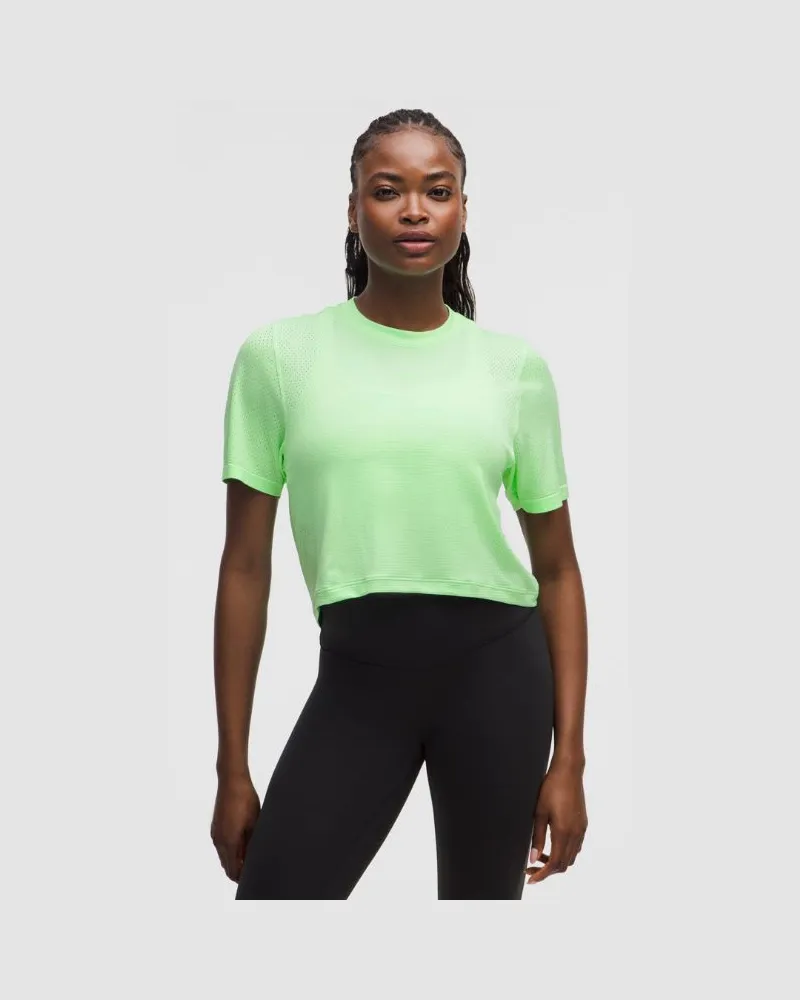 LULULEMON Swiftly Crop-T-Shirt im Oversized Fit für Frauen – Größe in Citra Lime Citra