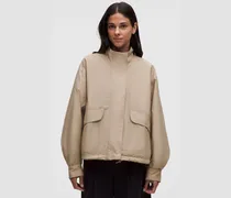 Wendbare Oversized-Jacke mit Kordelzug im Saum für Frauen – Größe in Light Ivory/Wacky Khaki