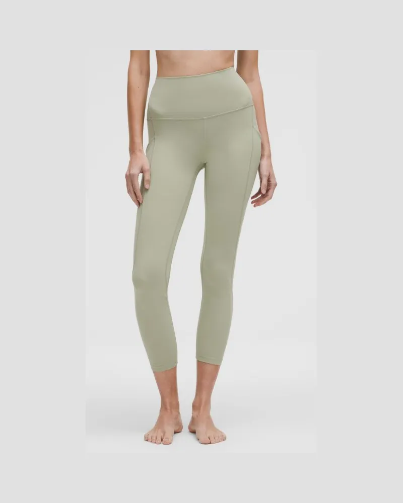 LULULEMON Align Hose mit hohem Bund und Taschen für Frauen – 64 cm – Größe in Fog Green Fog