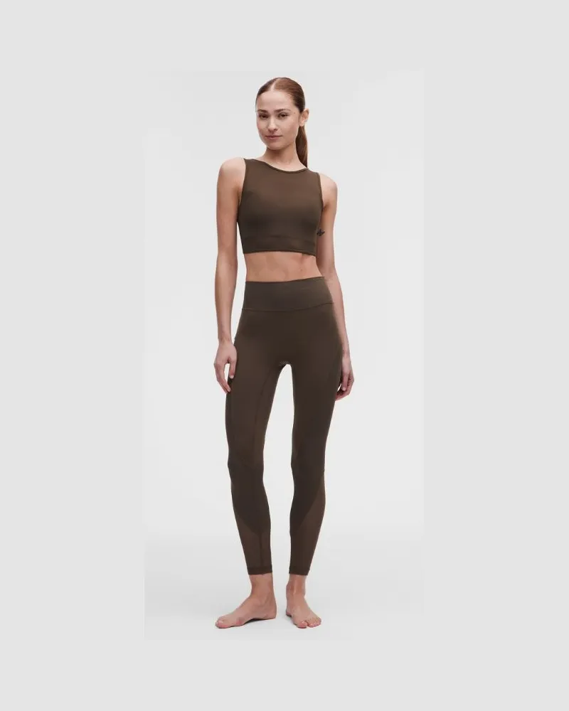 LULULEMON Nulu No Line Studio-Leggings mit Mesh und hohem Bund für Frauen – 64 cm – Größe in Walnut Crunch Walnut
