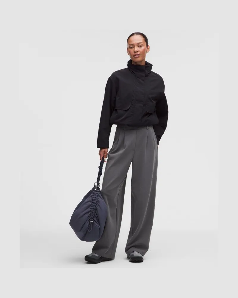 LULULEMON Daydrift-Hose mit hohem Bund und weitem Bein Twill für Frauen – Größe in Heathered Graphite Grey Heathered