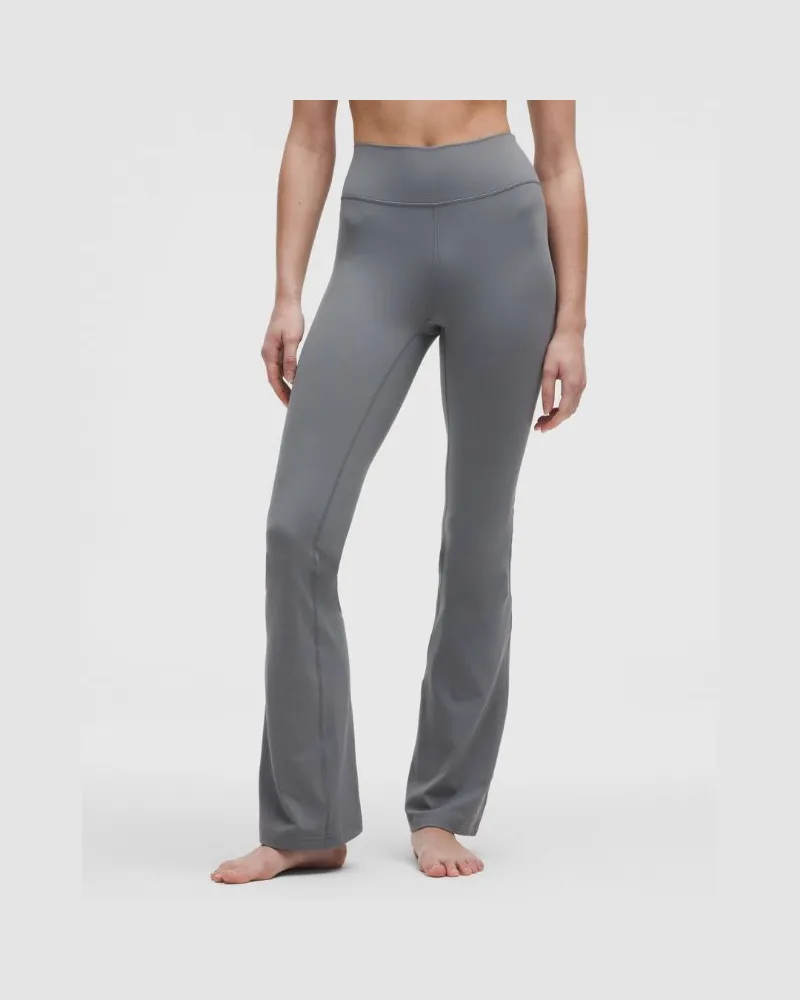 LULULEMON Groove Hose mit ausgestelltem Bein und hohem Bund aus Nulu Normale Länge für Frauen – Größe in Solar Grey Solar