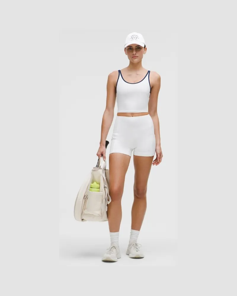LULULEMON Tennisshorts zum Layern mit hohem Bund für Frauen – 9 cm – Größe in White White