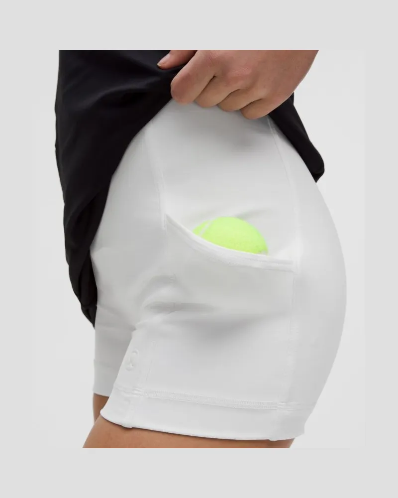 LULULEMON Tennisshorts zum Layern mit hohem Bund für Frauen – 9 cm – Größe in White White