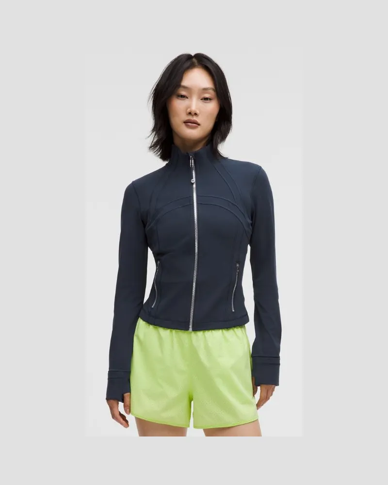 LULULEMON Define Crop-Jacke Nulu für Frauen – Größe in True Navy/Mirror Silver True
