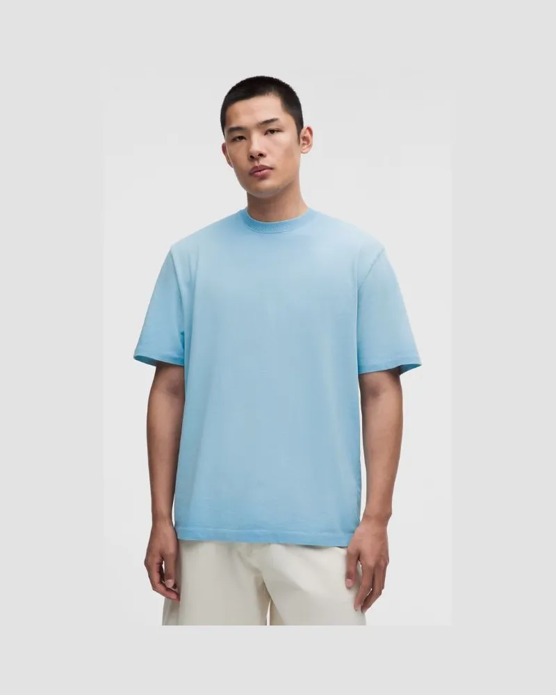 LULULEMON T-Shirt aus schwerem Baumwoll-Jersey für Männer – Größe in Fade Dye Foam Cloud Fade