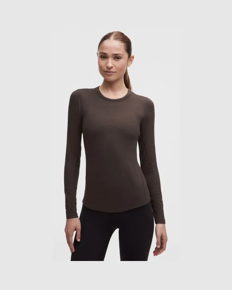 LULULEMON Hold Tight Langarmshirt für Frauen – Größe in Mahogany Muse Mahogany