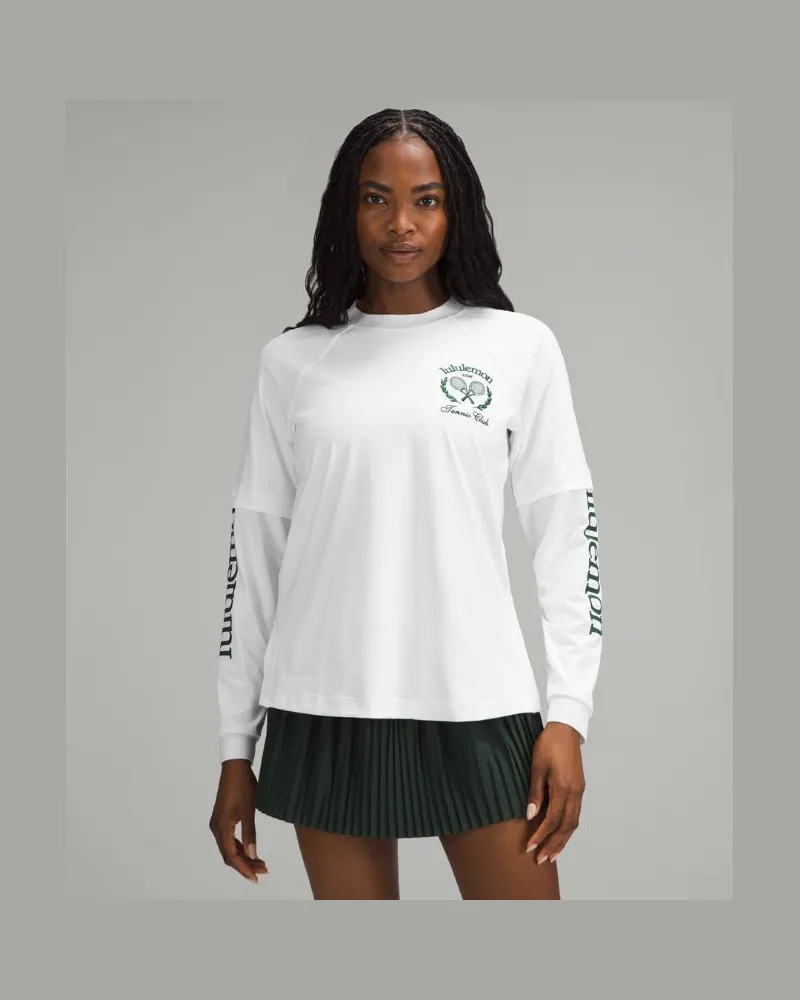 LULULEMON Langarm-T-Shirt im Lagenlook Tennis Club für Frauen – Größe in White/Alouette White