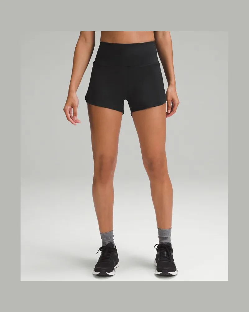 LULULEMON Speed Up Shorts mit Liner und hohem Bund für Frauen – 10 cm – Größe in Black Black
